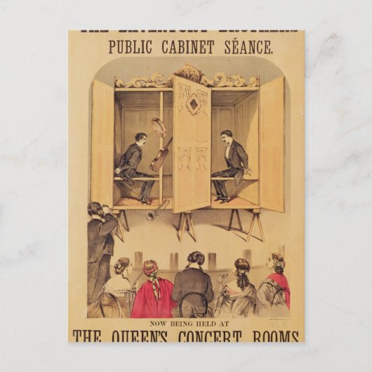 The Davenport brothers, poster for Seance, 1865 Postkarte (Vorderseite)