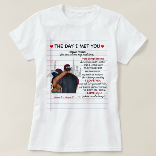The day i met you shirt (Design vorne)