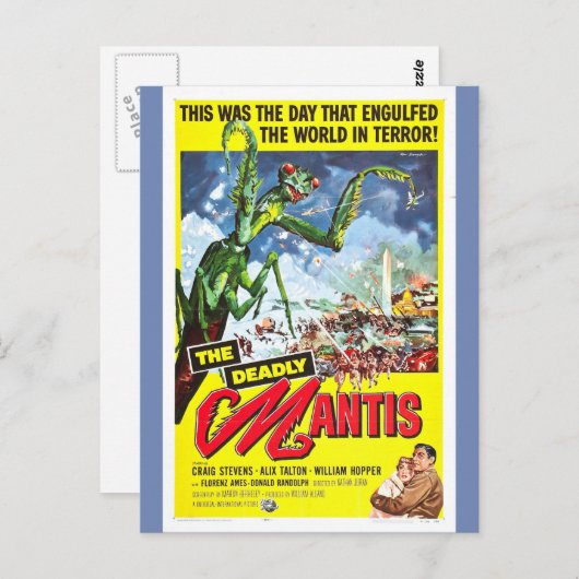 THE DEADLY MANTIS film poster Postkarte (Vorne/Hinten)