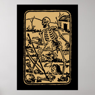 The Death - Old Indian / Asian Tarot Card Poster