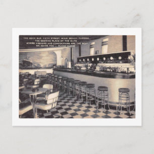 The Deck Bar, Miami Beach, Florida Vintage Postkarte