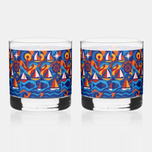 🌊 "The Deep End" Rocks (Pair) Whiskyglas (Rechts)