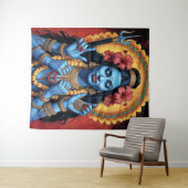 The Destroyer of Evil Goddess Kali Wandteppich (Beispiel (Horizontal))