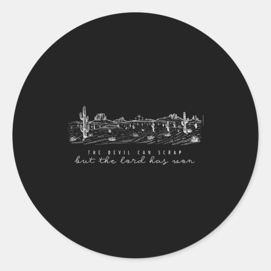 The Devil Can Scrap But The Lord Has Won, S  Runder Aufkleber (Vorderseite)