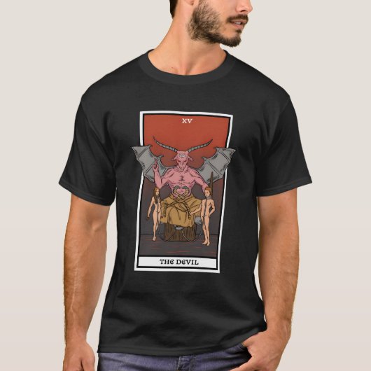 The Devil Gothic Tarot Card Reading Fortune Tellin T-Shirt (Vorderseite)