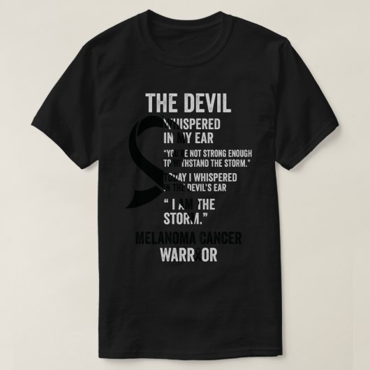 The Devil-Melanoma Cancer Awareness Support Ribbo T-Shirt (Design vorne)