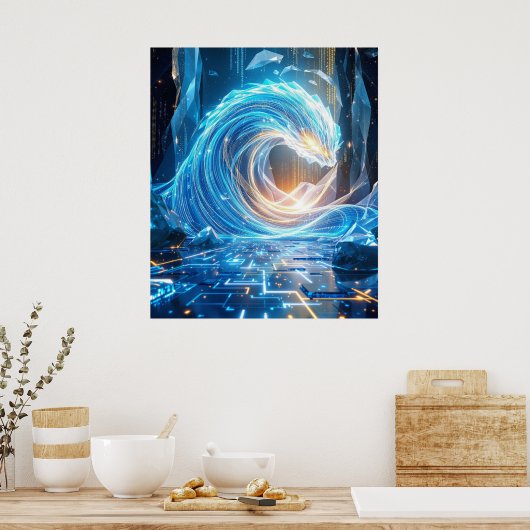 The Digital Maelstrom: Gateway to Cyber Infinity Poster (Küche)
