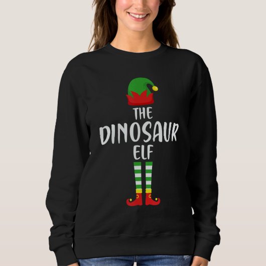 The Dinosaur Elf Family Matching Group Christmas Sweatshirt (Vorderseite)