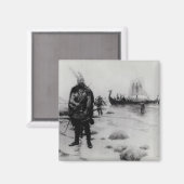 The Discovery America von Leif Eriksson Magnet (Vorderseite/Rückseite)