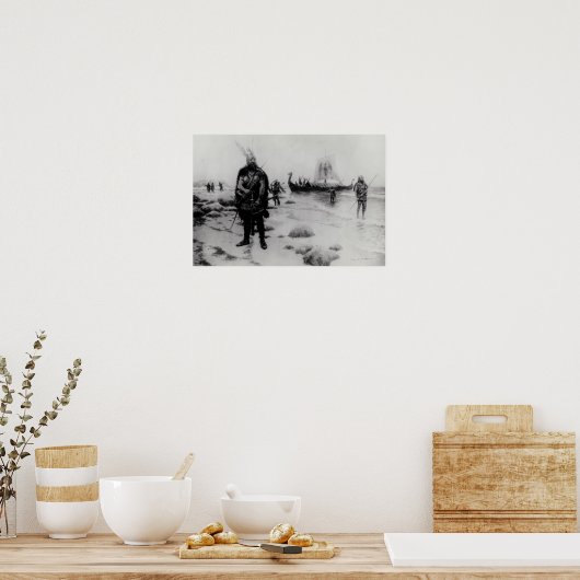 The Discovery America von Leif Eriksson Poster (Küche)