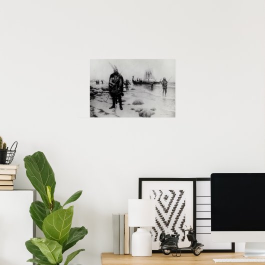 The Discovery America von Leif Eriksson Poster (Heimbüro)