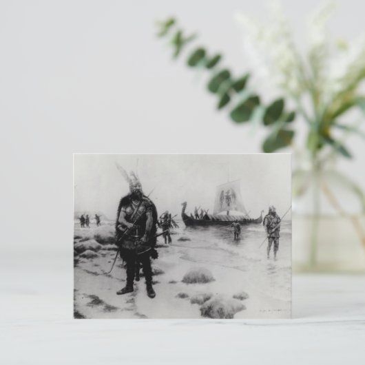 The Discovery America von Leif Eriksson Postkarte (Stehend Vorderseite)