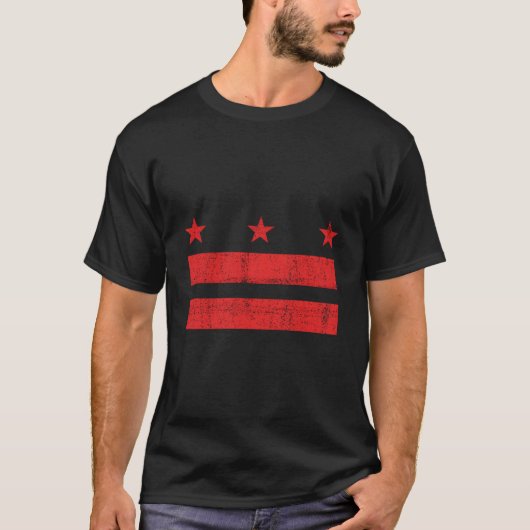 The District Of Columbia Flag Distressed Washingto T-Shirt (Vorderseite)