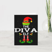 The Diva Elf Christmas Family Matching Pajama Karte (Vorderseite)