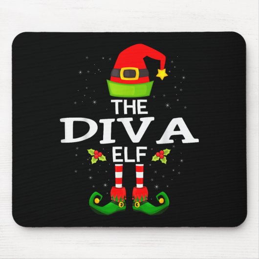 The Diva Elf Christmas Family Matching Pajama  Mousepad (Vorne)