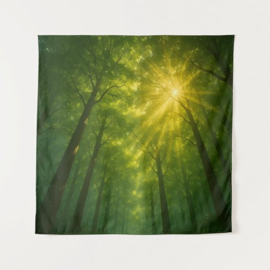 The Divine Light Path: Cathedral of the Emerald Fo Wandteppich (Vorderseite)