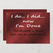 The Divorce is Final Einladung (Vorne/Hinten)