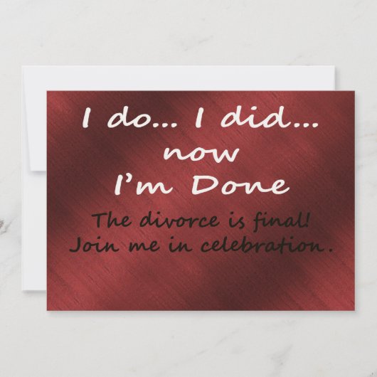 The Divorce is Final Einladung (Vorderseite)