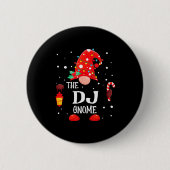 The Dj Gnome Matching Family Christmas Gnome Pajam Button (Vorderseite)