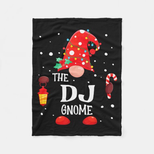 The Dj Gnome Matching Family Christmas Gnome Pajam Fleecedecke (Vorderseite)