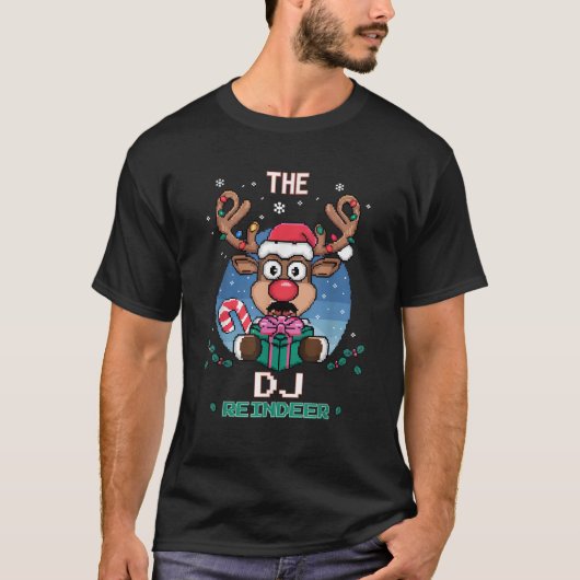 The DJ Reindeer Christmas Matching Family  T-Shirt (Vorderseite)