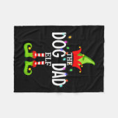 The Dog Dad Elf Christmas Matching Pajamas Men Wom Fleecedecke (Vorderseite (Horizontal))