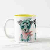 The Dog Made Me Do It – Funny Pet Lover Zweifarbige Tasse (Links)