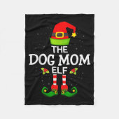 The Dog Mom Elf Christmas Family Matching Pajama M Fleecedecke (Vorderseite)