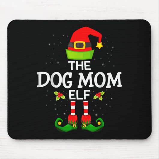 The Dog Mom Elf Christmas Family Matching Pajama M Mousepad (Vorne)