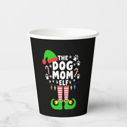 The Dog Mom Elf Xmas Funny Dogs lover Christmas Do Pappbecher (Vorderseite)