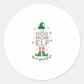 The Dog Mom Elf Xmas Funny Dogs lover Christmas Do Runder Aufkleber (Vorderseite)