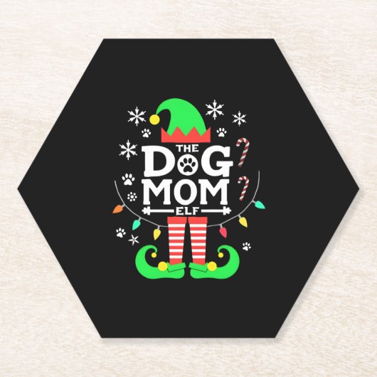 The Dog Mom Elf Xmas Funny Dogs lover Christmas Do Untersetzer (Vorderseite)