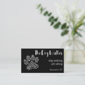 The Dog Walker Modern Professional Black Visitenkarte (Stehend Vorderseite)