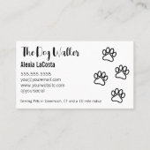 The Dog Walker Modern Professional Black Visitenkarte (Rückseite)