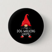 The Dog Walking Gnome Xmas Family Matching Funny C Button (Vorderseite)