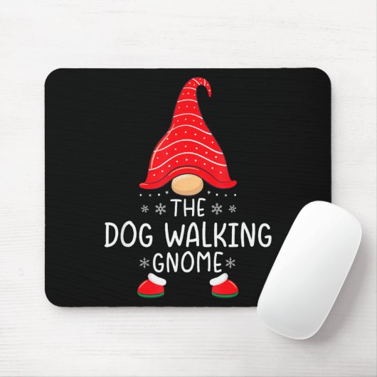 The Dog Walking Gnome Xmas Family Matching Funny C Mousepad (Mit Mouse)