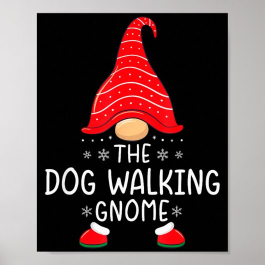 The Dog Walking Gnome Xmas Family Matching Funny C Poster (Vorne)
