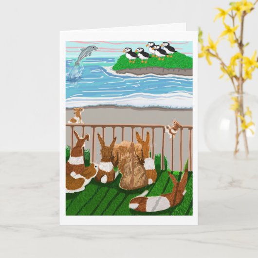 The Dolphin 🐬 And The Penguins 🐧 Karte (Gelbe Blume)