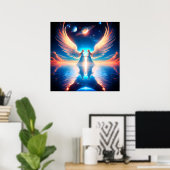 The Double Angels on 24x24 Wall Poster (Heimbüro)