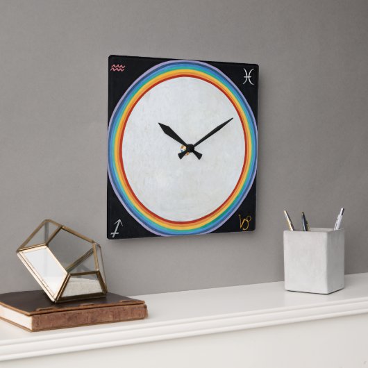 The Dove, No.14. von Hilma af Klint Quadratische Wanduhr (Büro)