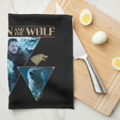 The Dragon and The Wolf Daenerys & Jon Graphic Geschirrtuch (Viertel Falte)