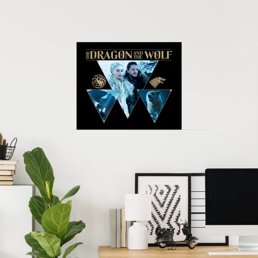 The Dragon and The Wolf Daenerys & Jon Graphic Poster (Heimbüro)