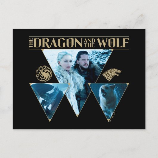 The Dragon and The Wolf Daenerys & Jon Graphic Postkarte (Vorderseite)