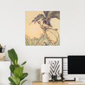 "The Dragon Caught the Queen" von Arthur Rackham Poster (Heimbüro)