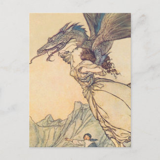 "The Dragon Caught the Queen" von Arthur Rackham Postkarte