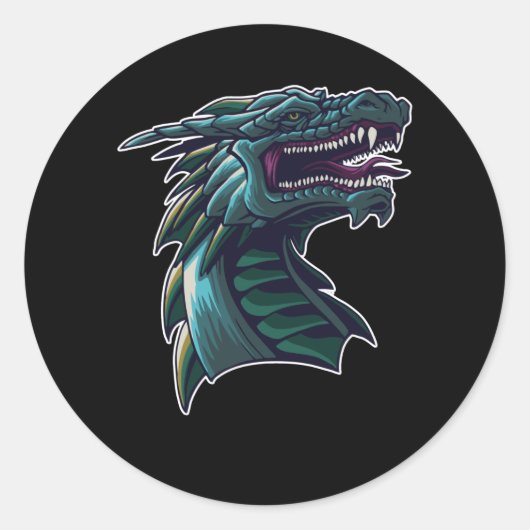 The Dragon Head Runder Aufkleber (Vorderseite)