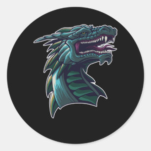 The Dragon Head Runder Aufkleber