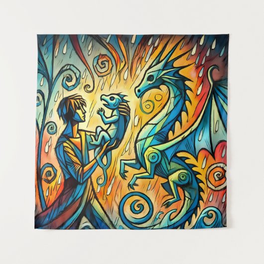 the dragon keeper wandteppich (Vorderseite)