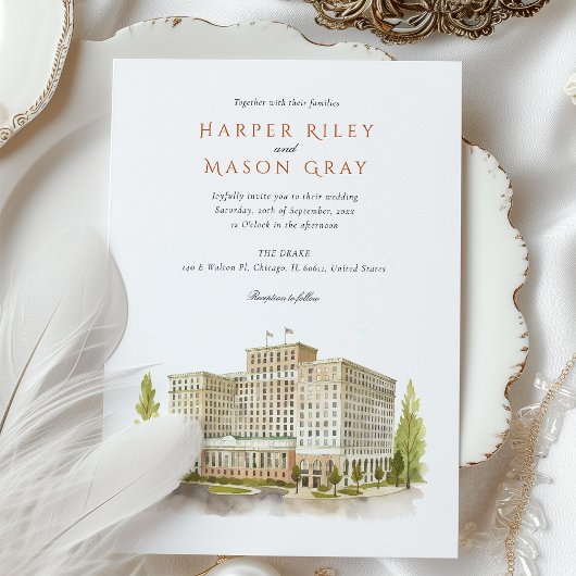 THE DRAKE Chicago Wedding Einladung
