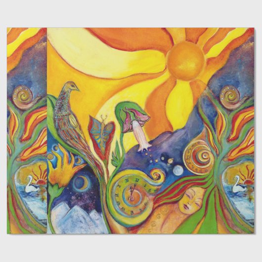 The Dream Fantasy Psychedelic Art Alice Wonderland Geschenkpapier (Flach)